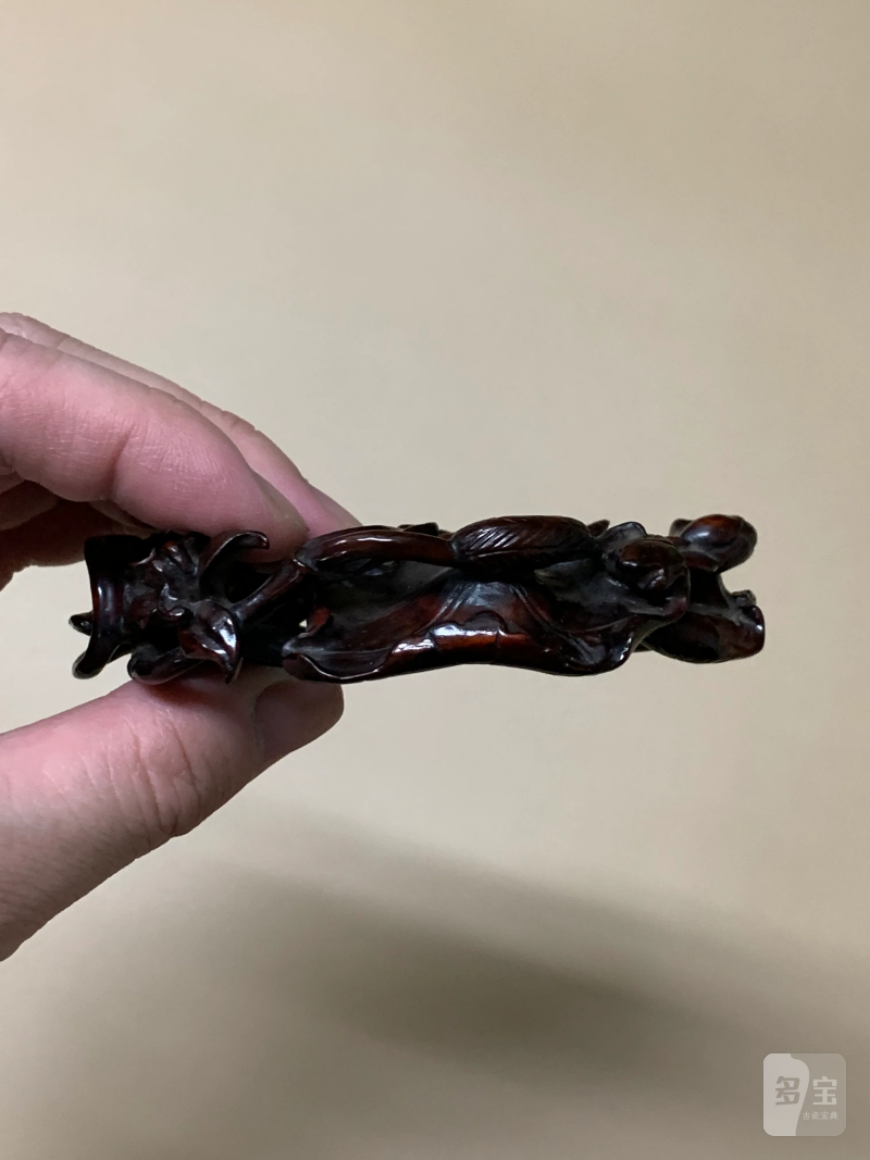清 白玉荷花鸳鸯如意摆件 - 图10